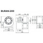 Радиальный вентилятор ERA PRO Buran 200 4K M R (950 м3/ч) D160 правый